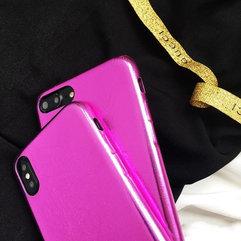 Funda Para iPhone Violeta Metalica Chic Mujer Case Elegante