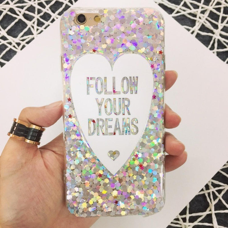 Funda Glitter Para iPhone Corazon Amor Dama Mujer Brillos 3d