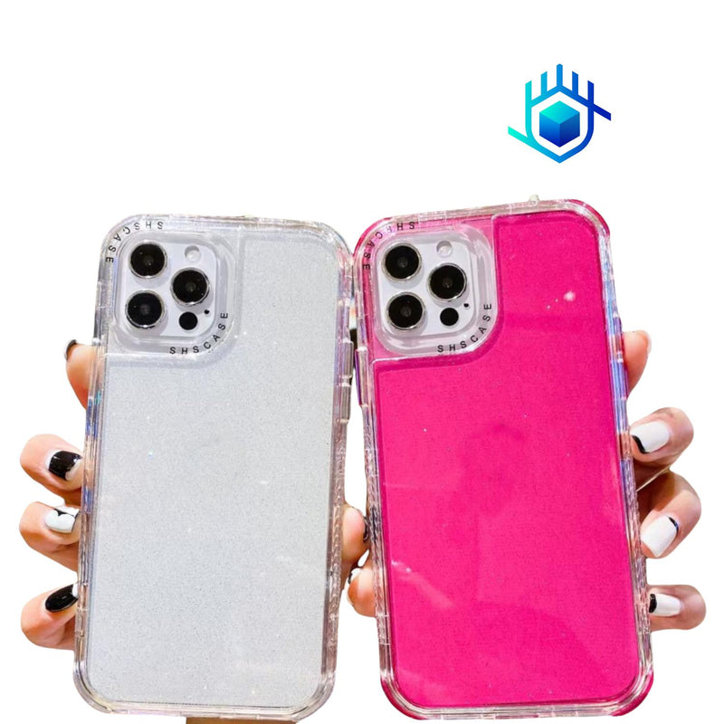 Funda para iPhone 360 Brillos+Mica Protector Reforzada Mujer