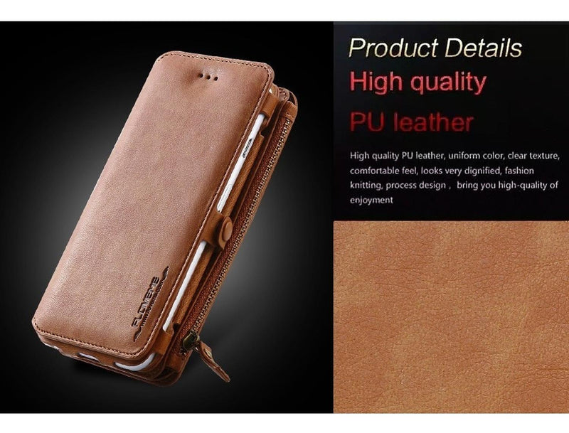 Billetera De Piel para iPhone Galaxy Hombre Cartera Tarjetas