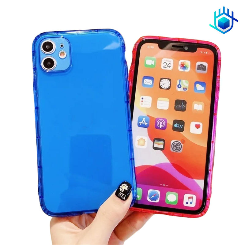 Funda para iPhone Goma Neon Airbag Resistente Mujer Hombre