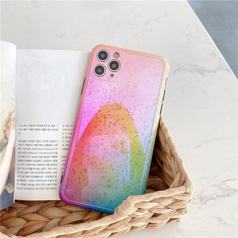 Funda Premium para iPhone Arcoiris Mujer Brillos Reforzada