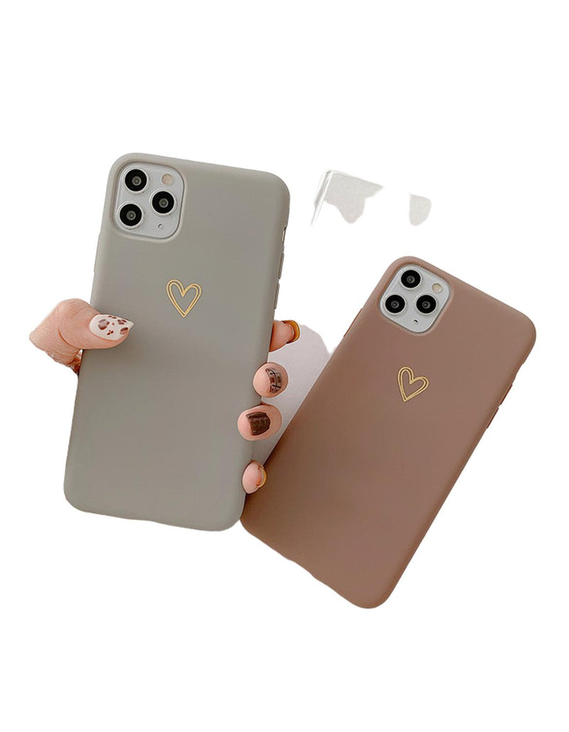 Funda Corazon para iPhone 13 Mini+ Mica Protector Mujer Case