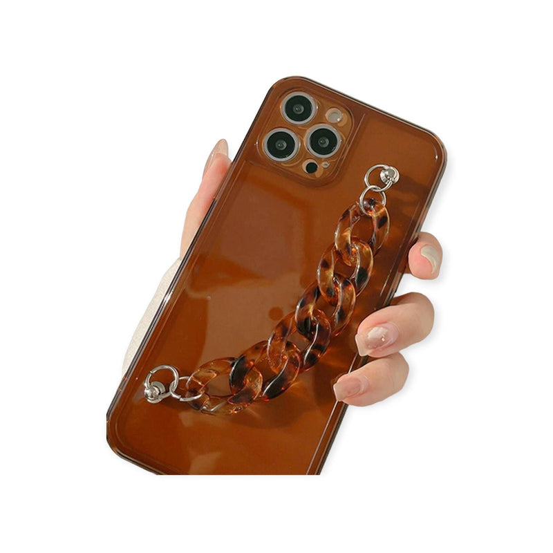 Funda Leopardo para iPhone + Mica Protector Agarradera Mujer