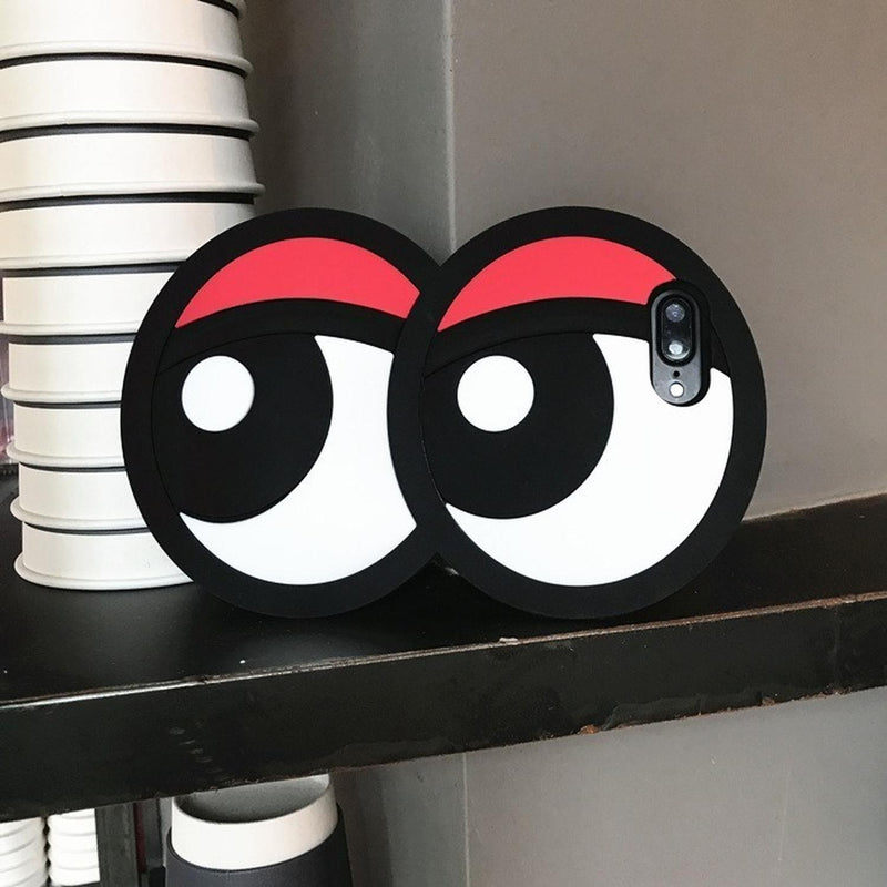 Funda Para iPhone Emoji Ojos Cadena Colgante 3d Silicon Goma