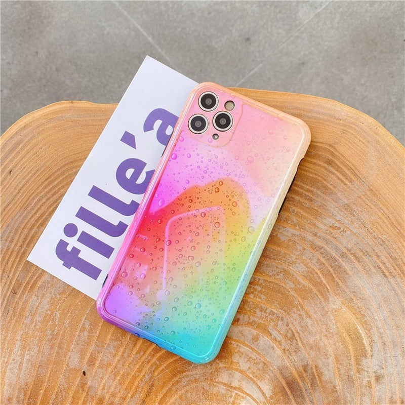 Funda Premium para iPhone Arcoiris Mujer Brillos Reforzada