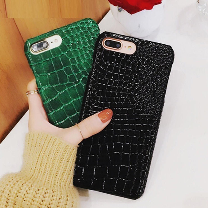 Case Para iPhone Tipo Cocodrilo Escama Elegante Hombre Mujer