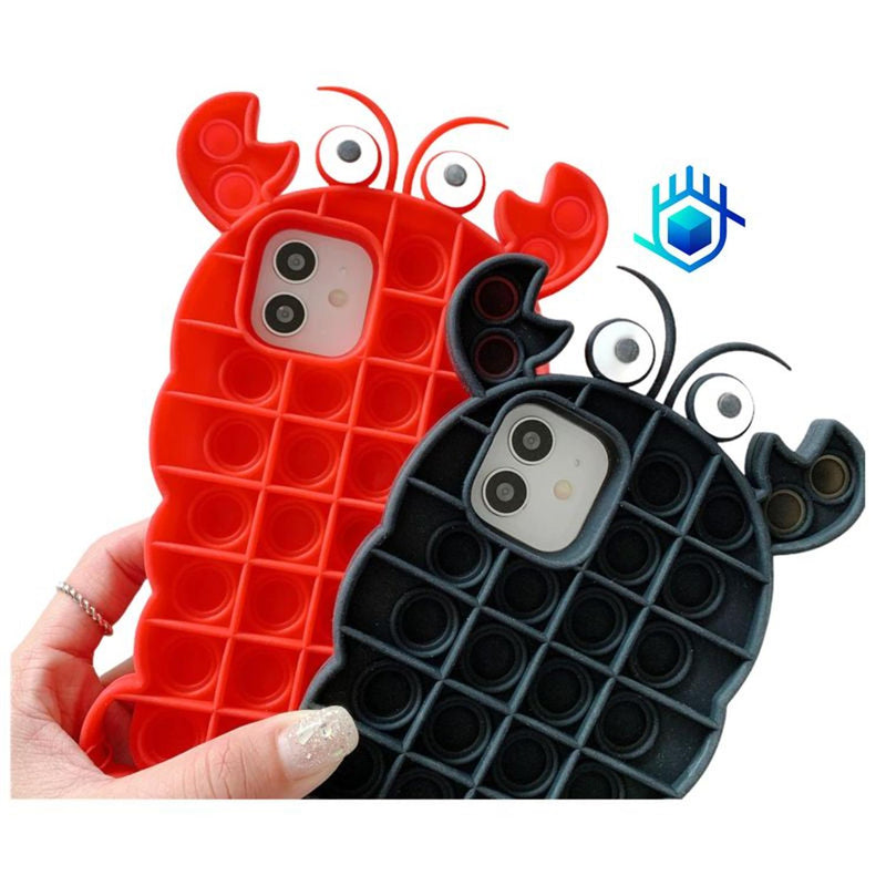 Funda Para iPhone Pop it Cangrejo Fidget Niño Mujer Burbuja