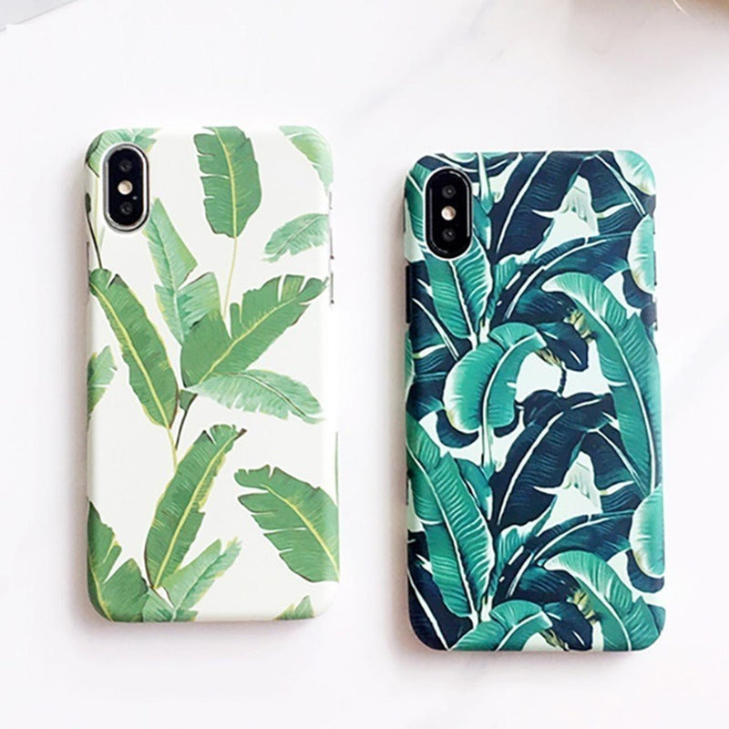 Funda para iPhone Hoja Verde Planta Flores Case Mujer Verano