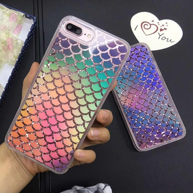 Funda para iPhone Escamas Tornasol Sirena Dragon Pez Mujer