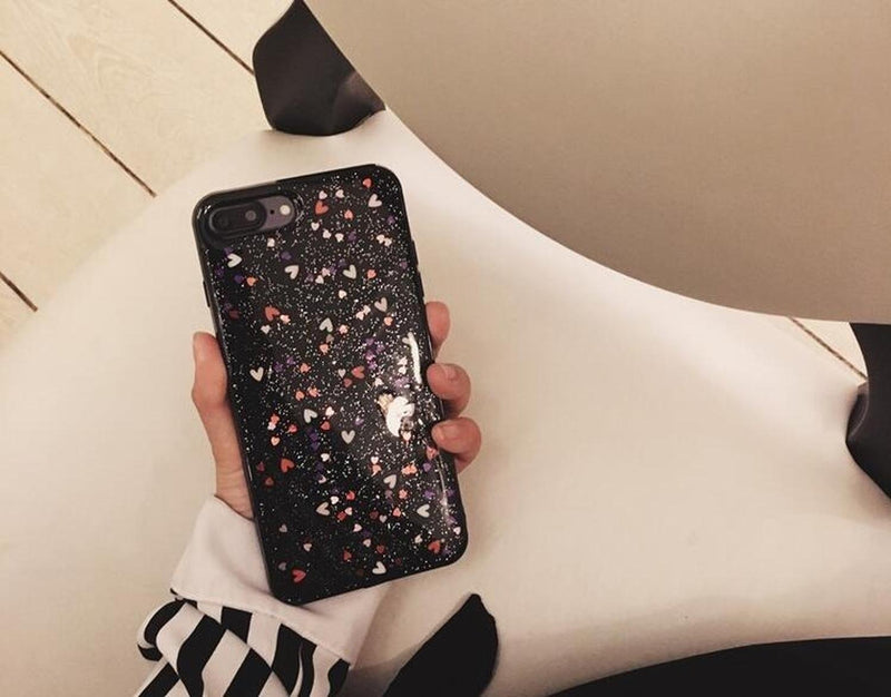 Funda Para iPhone Corazones Brillos Dama Mujer Estrellas 3d