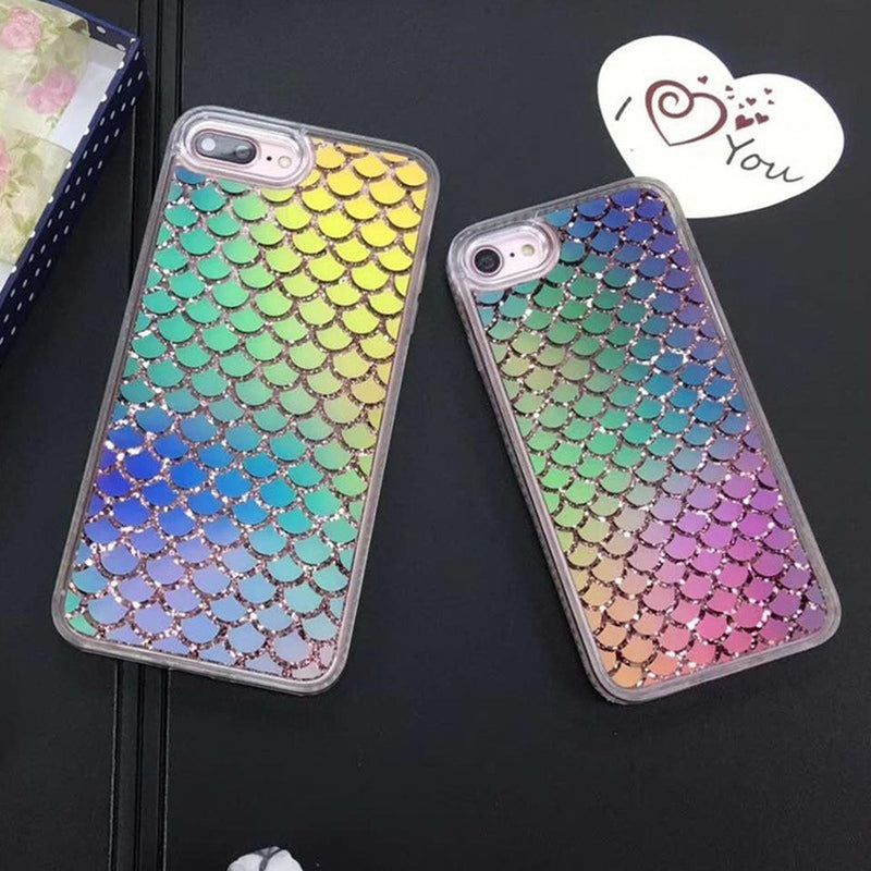 Funda para iPhone Escamas Tornasol Sirena Dragon Pez Mujer