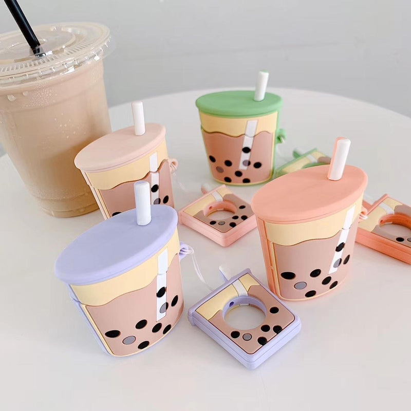 Funda para AirPods Tapioca Yogurt Bebida Popote Mujer Case