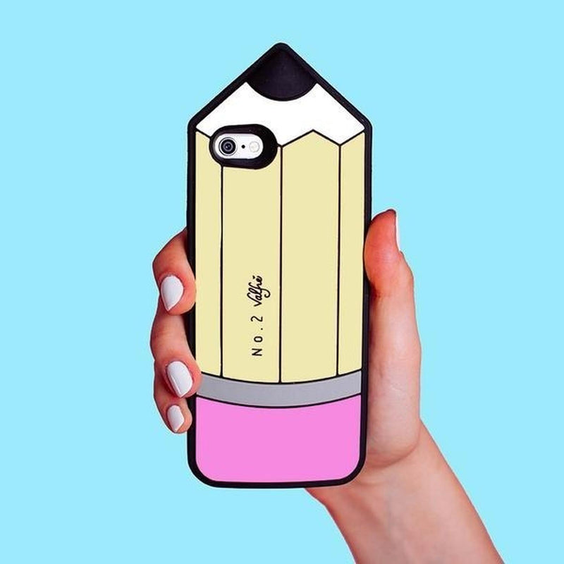 Funda Para iPhone Lapiz 3d Maestro Estudiante Silicona Mujer