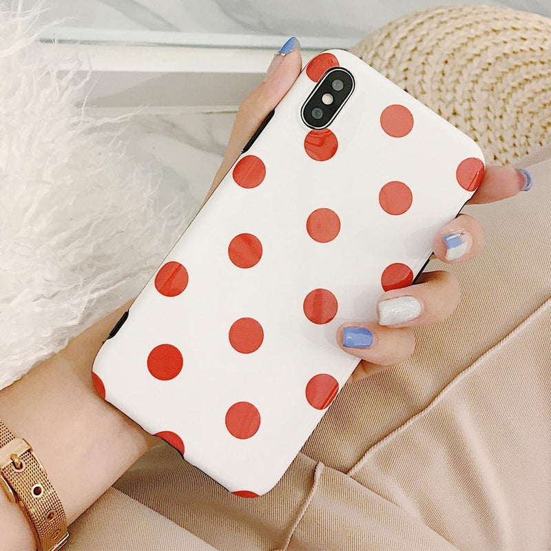 Funda para iPhone Lunares Rojo Puntos Polka Mujer Hombre 3D