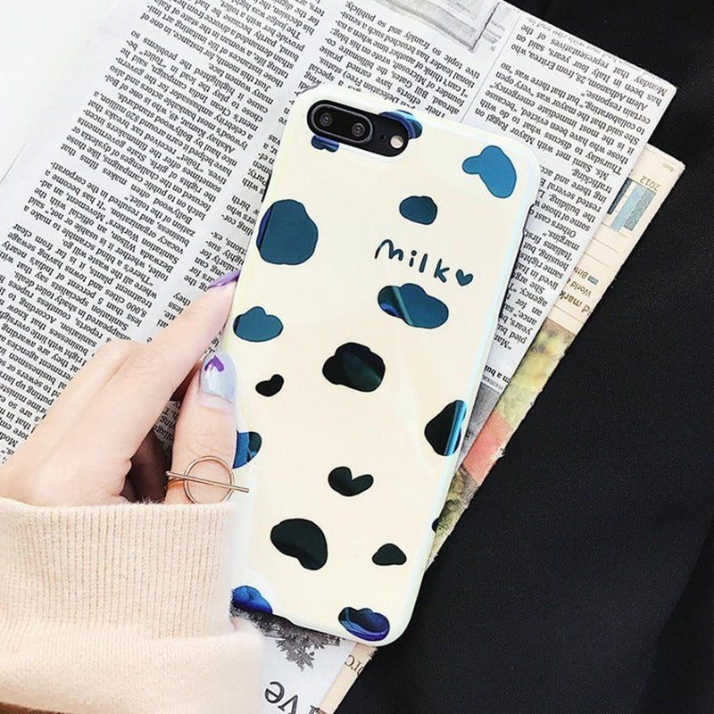 Funda Para iPhone Love Milk Heart Vaca Leche Mujer Nubes 3d