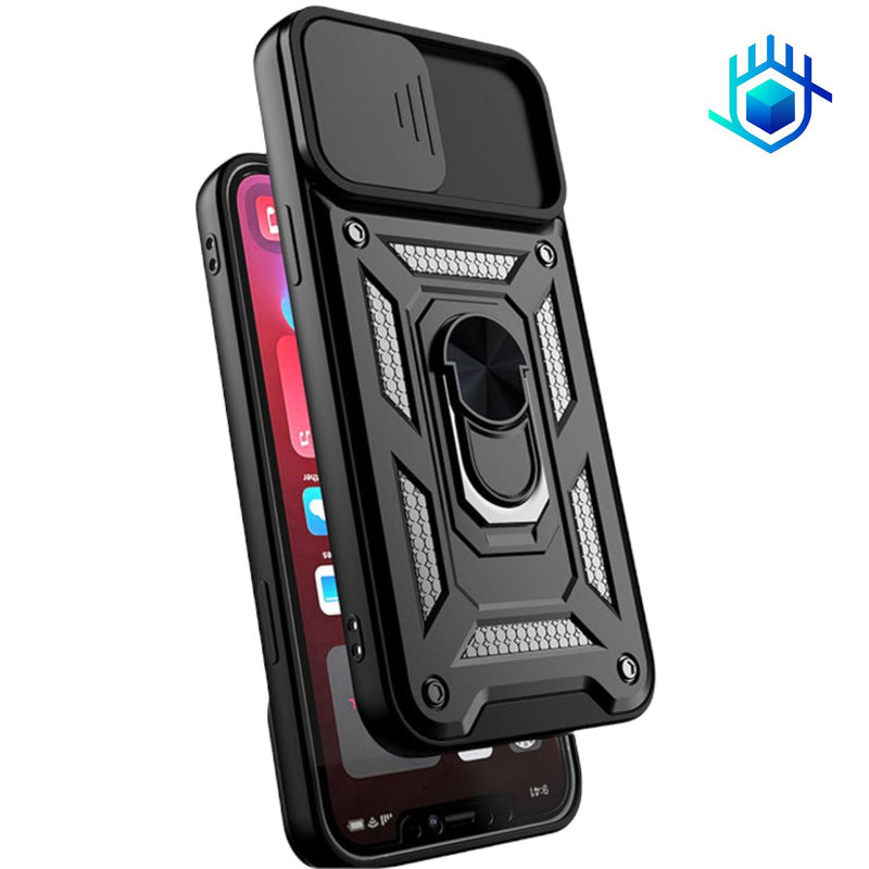 Funda para iPhone Robot V2.0 Anillo + mica Hidrogel Uso Rudo