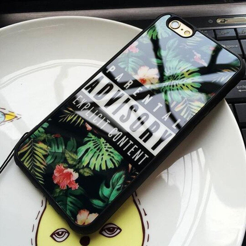 Funda Brillosa Para iPhone Explicit Rama Flores Hombre Mujer