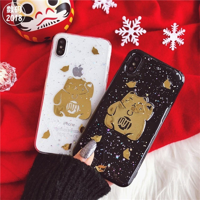 Funda Para iPhone Gato Oro Michi Suerte Dorado Hombre Mujer