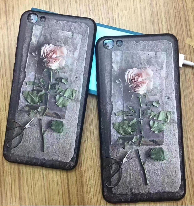 Case Protector Para iPhone Rosa Flor Retrato Hombre Mujer 3d