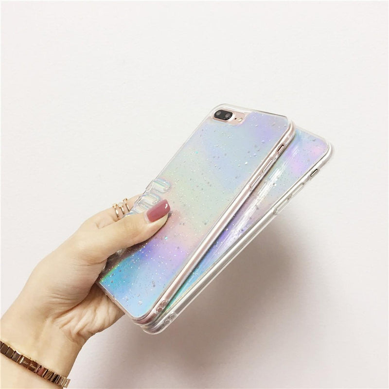 Case Tornasol Para iPhone Frases Lucky Baby Brillos Arcoiris