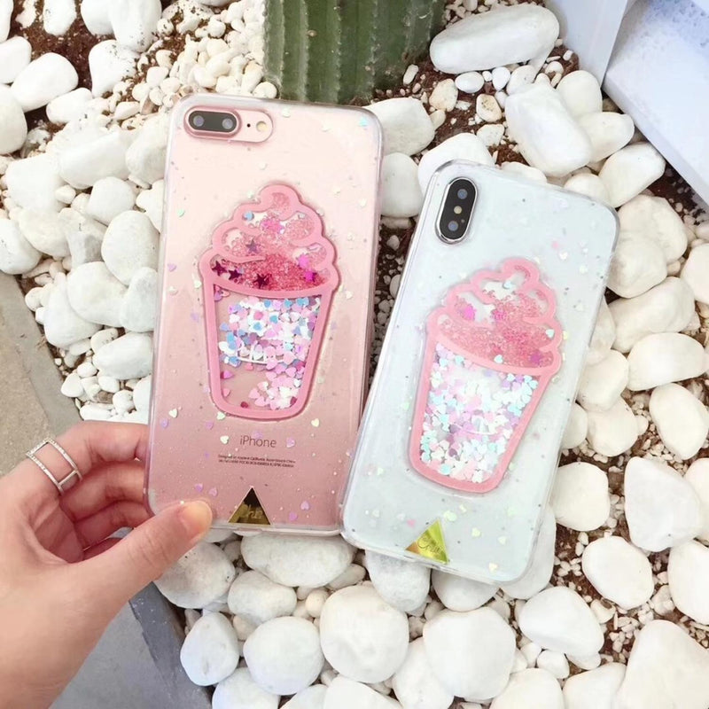 Funda iPhone Glitter Cupcake Pastelito Malteada Dama Mujer