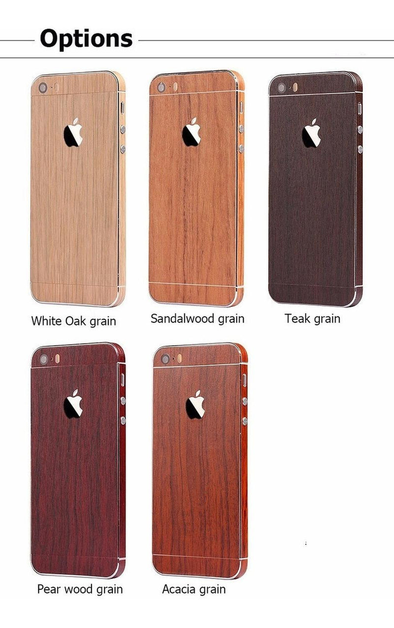 Sticker Tipo Madera iPhone Hombre Mujer Protector Pegatina