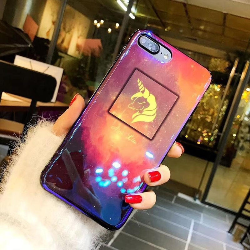 Funda Para iPhone Unicornio Galaxia Tornasol Brillo Arcoiris