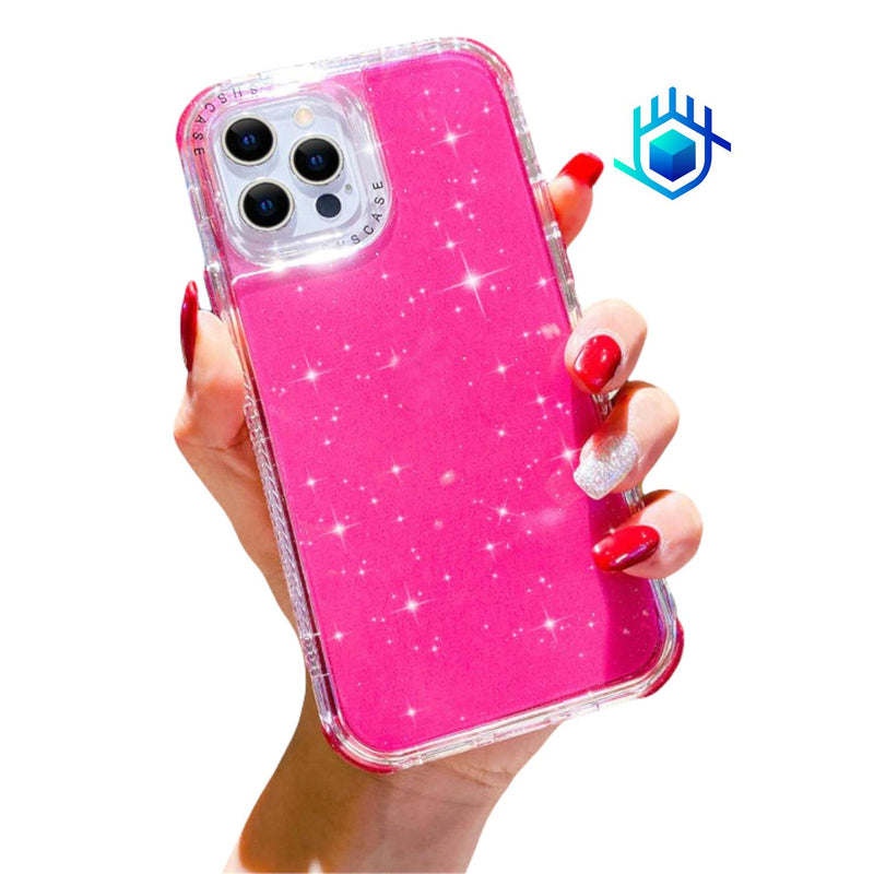 Funda para iPhone 360 Brillos+Mica Protector Reforzada Mujer