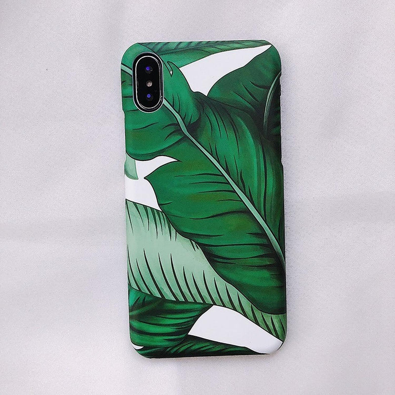 Funda para iPhone Hoja Verde Planta Flores Case Mujer Verano