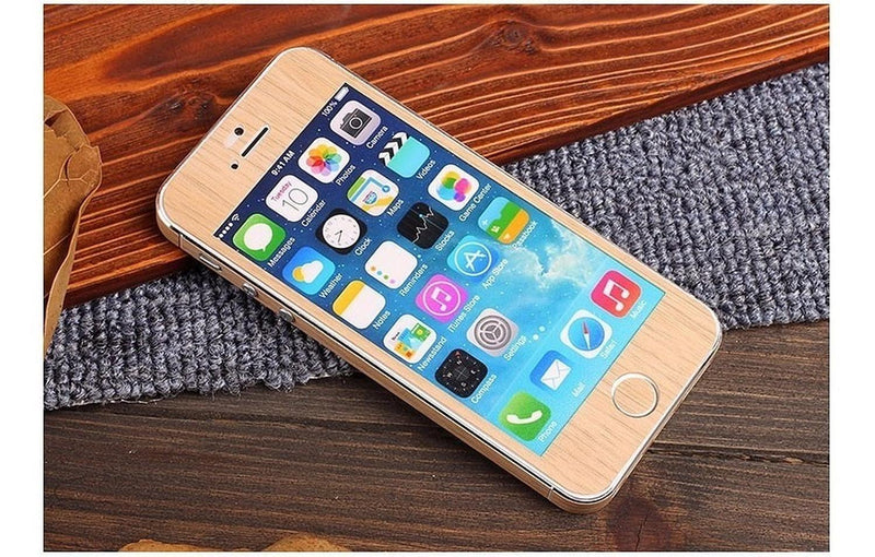 Sticker Tipo Madera iPhone Hombre Mujer Protector Pegatina