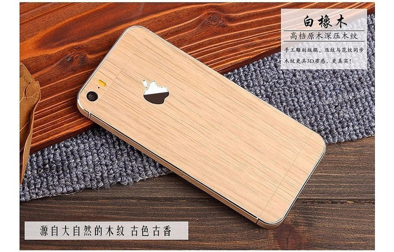 Sticker Tipo Madera iPhone Hombre Mujer Protector Pegatina