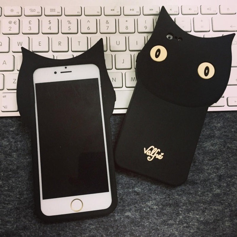 Funda Para iPhone Gato Ojos 3d Caricatura Michi Gatito Mujer