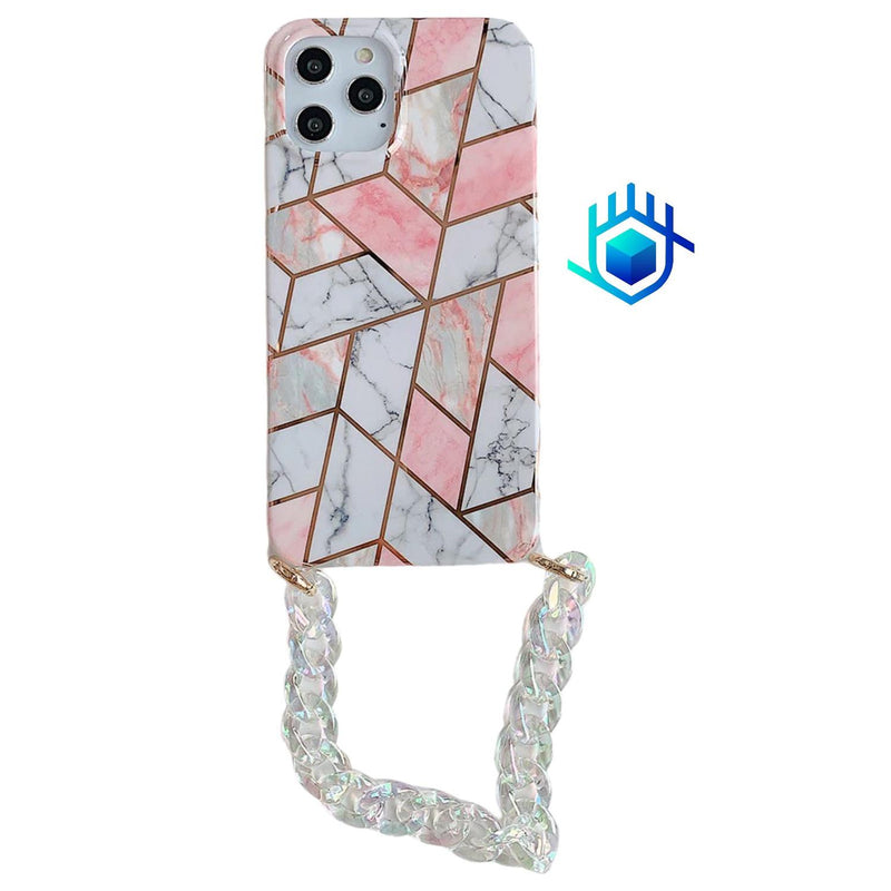 Funda para iPhone Geometria Cadena Correa Agarradera Mujer