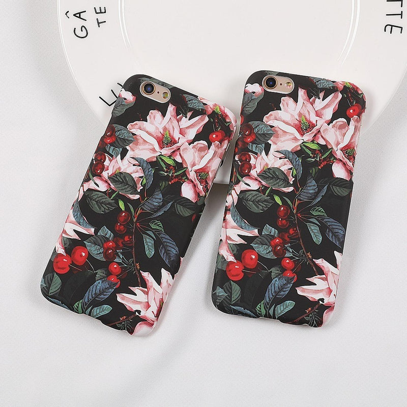 Funda para iPhone Hoja Verde Planta Flores Case Mujer Verano