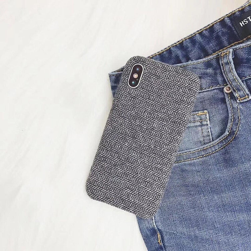 Funda Para iPhone Canvas Mezclilla Lienzo Tela Hombre Mujer