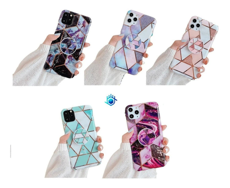 Funda Geometria Compatible Con iPhone Marmol Mujer Dama Case