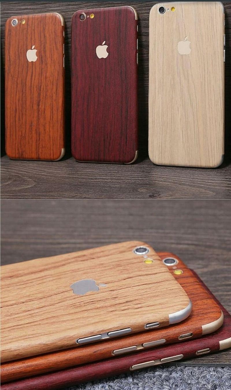 Sticker Tipo Madera iPhone Hombre Mujer Protector Pegatina