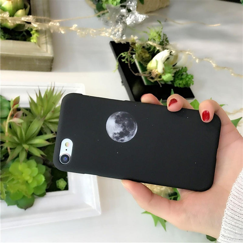 Funda iPhone Luna Estrellas Negra Espacio Mujer Hombre Case