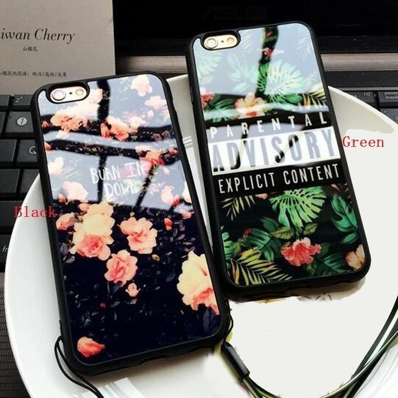 Funda Brillosa Para iPhone Explicit Rama Flores Hombre Mujer