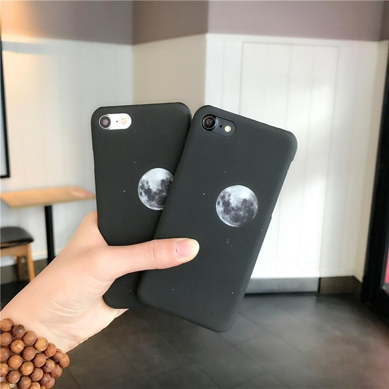 Funda iPhone Luna Estrellas Negra Espacio Mujer Hombre Case