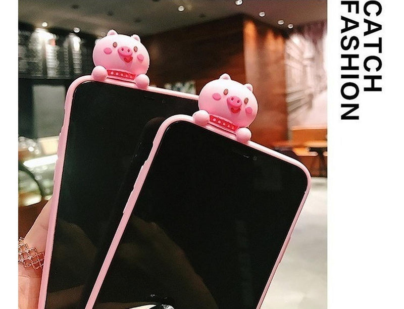 Funda Cerdito Para iPhone + Collar Colguije Puerquito Nariz