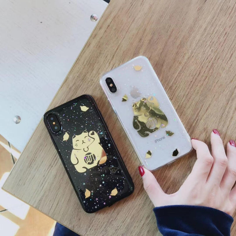 Funda Para iPhone Gato Oro Michi Suerte Dorado Hombre Mujer