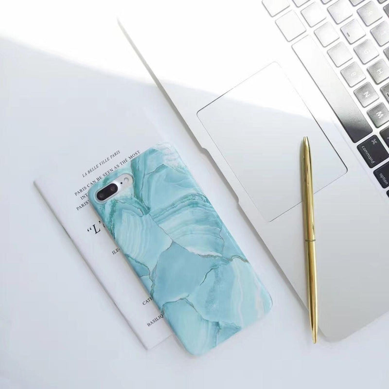 Funda Para iPhone Marmol Menta Pintura Hombre Mujer Moda 3d