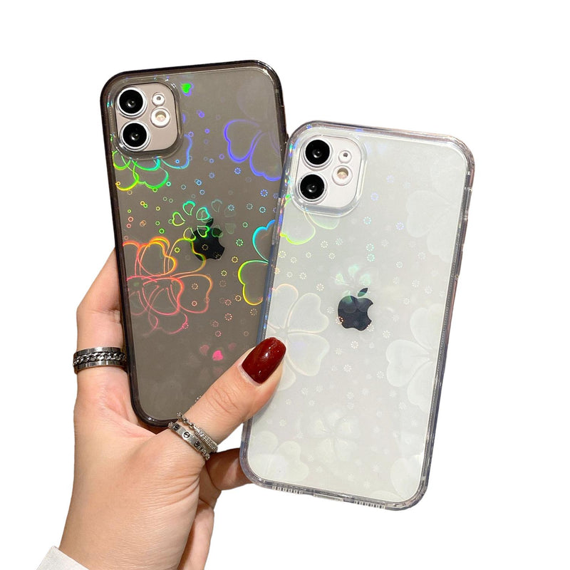 Funda Brillos Corazones para iPhone + Mica Protectora Case