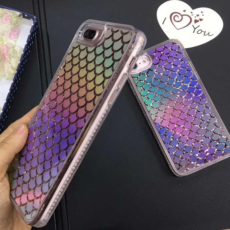 Funda para iPhone Escamas Tornasol Sirena Dragon Pez Mujer