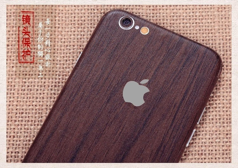 Sticker Tipo Madera iPhone Hombre Mujer Protector Pegatina