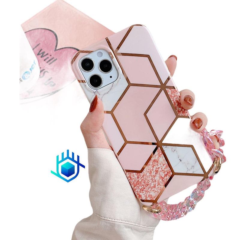 Funda para iPhone Geometria Cadena Correa Agarradera Mujer