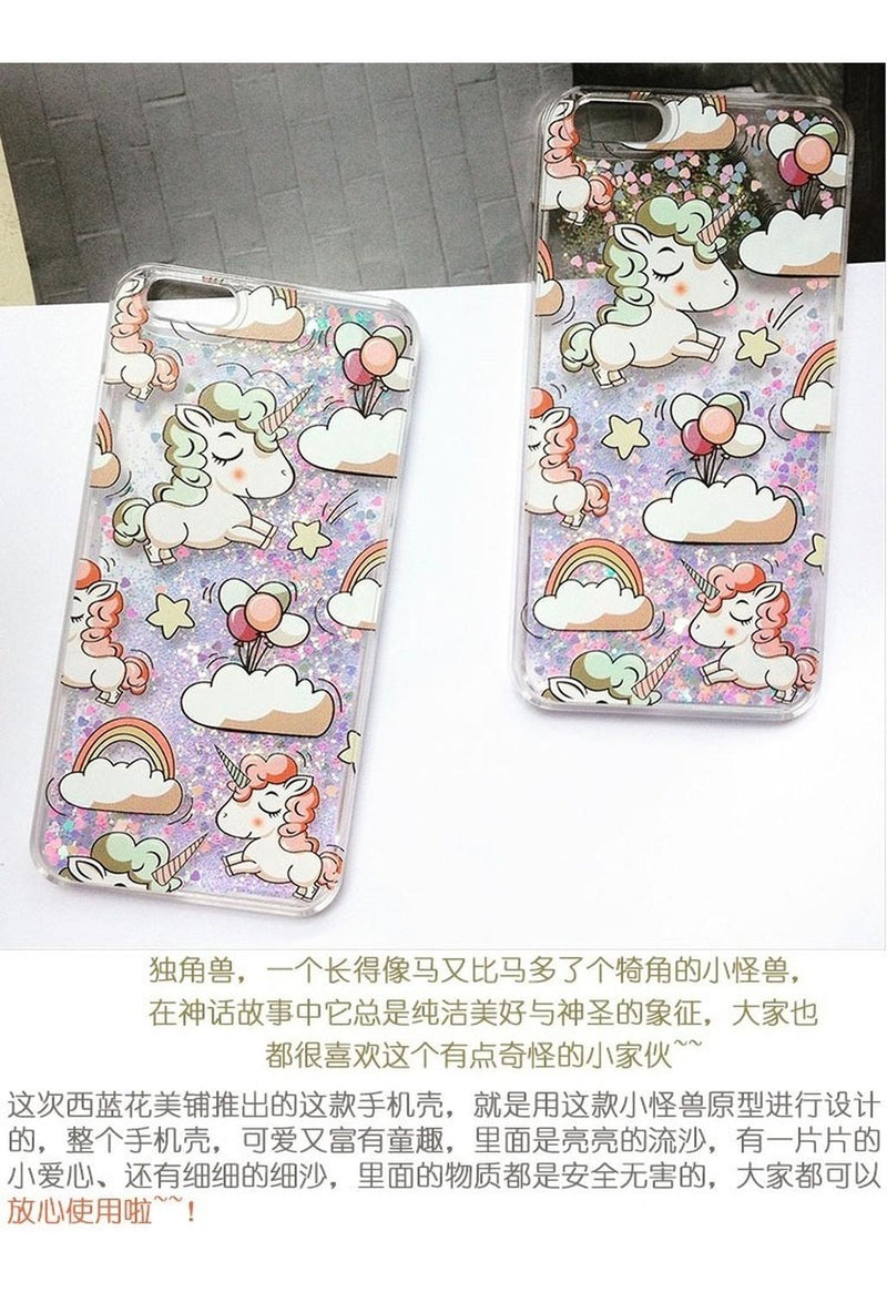 Funda Para iPhone Unicornio Nube Arcoiris Mujer Niño Glitter