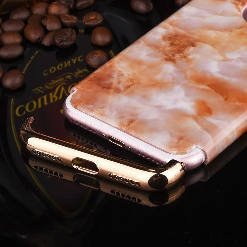 Funda para iPhone Marmol Brillosa Hombre Mujer Resistente 3D